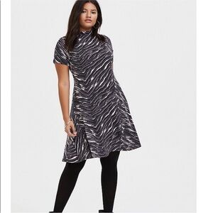 Torrid Black and Pink zebra print Striped Dress 1X
